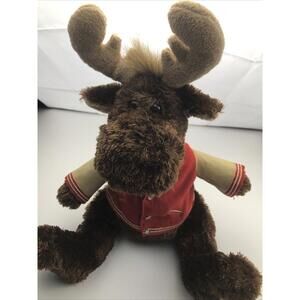 Plush Letterman Moose 2008 Harry & David Made by Animal Adventure "M" on Jacket